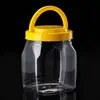 Garrafa de plástico PET pote de boca larga para aveia, nozes, doces, lanches, embalagem plástica para alimentos, potes selados personalizados
