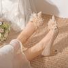 2024 Nuevos Zapatos de Tacón Alto para Mujer, Zapatos de Tacón Fino para Vestido de Novia, Zapatos de Boda para Mujer, Zapatos de Dama de Honor de Boca Baja para Mujer