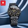 Reloj Multifuncional Marca Oli Shi para Hombre Luminoso Calendario Impermeable 7 Agujas Caja Anillo Personalidad Cuarzo Negocios Reloj de Pulsera para Hombre