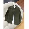 Camisa de Trabajo Khaki Estilo Japonés para Hombre, Manga Larga de Algodón Puro, Camiseta Interior Casual, Para Usar en Capas con Chaqueta Cardigan Retro Americana
