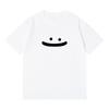 Camiseta de Manga Corta de Algodón Puro con Estampado Grande de Cara Sonriente para Mujer, Estilo Nuevo de Verano, Moderna y Versátil, Adelgazante, Holgada, Top Básico Casual