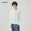 Ropa Masculina Apo Camiseta de Manga Larga para Hombre Transfronteriza, Otoño Lujo Color Sólido Corte Delgado Cuello Henley Top Base.