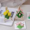 Meimuer 2D estéreo ramo de tulipanes flor de narciso diy aromaterapia yeso mesa de mesa molde de silicona