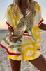 Estampado Digital Personalizado Europeo y Americano Transfronterizo Nuevo Conjunto Casual de Dos Piezas para Mujer Pod