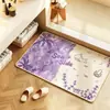 Tapete de banheiro estilo Dopamina, fresco e simples, absorvente de água e antiderrapante, tapete de linho tecido fácil de limpar para o vaso sanitário