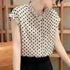 Camisa de Manga Corta con Lunares Estilo Coreano para Mujer 2026 Verano Nuevo Estilo Holgada, Elegante, Versátil y Rejuvenecedora Top de Moda