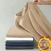 Camiseta térmica de forro polar de doble cara para hombre, otoño e invierno, cálida, de cuello medio, holgada, manga larga, camiseta base de forro polar versátil para otoño