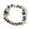 Pulsera de mujer con piedra original de cristal mineral, piedra original, grava irregular, polvo de cristal, cuerda, regalo de joyería en stock