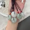 Jade Dourado de Seda Natural de Xinjiang Jade Verde Tianshan Fivela de Segurança Pingente de Jade com Corda Pingente com Jade Pingente de Jade Fornecimento ao Vivo
