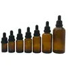 Stock de fábrica Botella de Aceite Esencial Ámbar de 10 ml Botella con Gotero de 30 ml Botella de Relleno Cosmético Botella con Gotero Material de Empaque de Botella de Vidrio