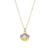 Joyería Transfronteriza Collar de Perlas de Concha de Colores Europeo y Americano Cadena para Clavícula de Acero Inoxidable de Moda para Mujer