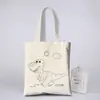 Bolsa de Lienzo para Graffiti Hecha a Mano para Padres e Hijos Bolsa de Lienzo Pintada a Mano DIY para Niños Bolsa de Tela al por Mayor Bolsa para Colorear Impresión de Logotipo