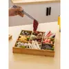 Bandeja para plato de hot pot estilo japonés, plato para hot pot de nueve compartimentos, ingredientes y guarniciones de restaurante, cubiertos, bandeja dividida para snacks y verduras