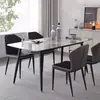 Juego de mesa y sillas de comedor de pizarra, estilo italiano de lujo ligero, diseño rectangular moderno y simple para comedores pequeños