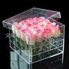Caja de almacenamiento de acrílico con cubierta de plexiglás, caja de exhibición de flores sin fondo de cinco lados, caja de almacenamiento con estante de exhibición