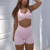 Di Yun Conjunto de Dos Piezas de Top Tubo con Cuello Halter y Shorts Estilo Deportivo Yoga Europeo y Americano Ropa para Mujer Primavera/Verano 2026 Amazon