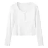 Blusa feminina retro americana de manga comprida com meia-botão para primavera e outono, com cintura marcada, tamanho petite, bordado delicado e design versátil