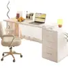 Escritorio de computadora para dormitorio, escritorio doble largo simple con cajones, escritorio de estudio para uso doméstico, adecuado para estudiantes y trabajadores de oficina