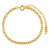 Moda Europeia e Americana Ins Fivela em Forma de O de Aço Inoxidável Corrente Embossada Fivela Dupla Pulseira Torcida Joias Banhadas a Ouro PVD de Aço de Titânio