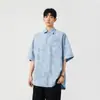 Nova Camisa Masculina de Verão 2025 Estampa de Borboleta Refrescante Estilo Americano Street Loose Casual para Homens