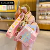 Llavero con forma de cubo de Rubik de Chai Dog, auténtico, de tercer orden, mini rompecabezas de descompresión, llavero para coche, anillo, colgante para mochila escolar, regalo