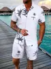 Estação Independente Fonte Transfronteiriça 2025 Novo Conjunto de Camisa Estampada de Manga Curta de Moda Casual de Praia Havaiana Masculina