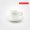 Taza de café de cerámica estilo europeo, taza de espresso italiana, juego simple de taza y platillo de café de cerámica