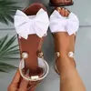 Sandalias Planas de Perlas de Verano 2026 de Comercio Exterior Transfronterizo Tallas Grandes para Mujer, Tallas 36-43, se pueden comprar al por mayor y enviar a través de Amazon TEMU