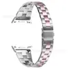 Adecuado para Samsung Watch8 Classic/Watch9 Banda de Acero de Tres Eslabones Ajustada Ultra Delgada