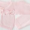 Cardigan de Punto Versión Coreana 2026 para Niños Pequeños y Medianos, Chal Pequeño de Algodón con Lazo para Niña, Camiseta de Aire Acondicionado para Niña