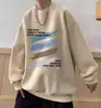Sudadera estilo americano con cuello redondo para hombre, nuevo modelo primavera/otoño 2026, peso pesado, corte holgado, ropa interior casual, estampado de grafiti de marca moderna, manga larga