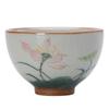 Taza de té Lotus Ge kiln pintada a mano juego de té kung fu taza de té de cerámica para el hogar esmalte abierto Copa Maestra Caja de Regalo Venta al por mayor