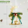 Juego de Candelabros Navideños Decoraciones Bandeja Dorada de Hierro para Velas Reno Árbol de Navidad Adornos Creativos de Escritorio Festivos