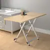 Mesa de comedor plegable para uso doméstico, mesa redonda sencilla para viviendas de alquiler, mesa portátil para exteriores para montar puestos, mesa cuadrada pequeña para comer