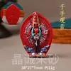 Pendente de Raposa de Nove Caudas do Zodíaco Vermelho Cinábrio Areia Pintura Thangka Pendente do Ano de Nascimento Peixe Carpa Dança do Leão Lótus Presente para Homens e Mulheres