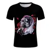 Comércio transfronteiriço Halloween Natal Camiseta com impressão digital 3D masculina feminina manga curta atacado