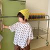 Roupas de verão coreanas para crianças nova camisa infantil de bolinhas para meninos e meninas de pequeno e médio porte bebê bolinhas coreana T blusa de manga curta