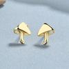 Pendientes de plata de ley 925 con forma de hongo, diseño de personalidad femenina, con forma de hongo, con forma de hueso para la oreja, con nicho de temperamento, joyería para las orejas.