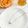 Collar de Acero de Titanio con Cuentas en Forma de Corazón, Colgante Simple de Corazón, Cadena para Suéter, Joyería de Cadena para Clavícula de Lujo de Alta Gama