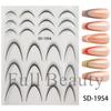 Nuevas pegatinas de nail art transfronterizas ins degradado francés línea de sonrisa DIY pegatinas de nail art color dopamina