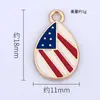 Bandera Americana del Día de la Independencia Transfronteriza Colgante Individual Accesorios para Joyería DIY Aleación de Goteo de Aceite Collar Pulsera Venta Directa de Fábrica