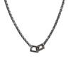 Colar de aço inoxidável com dois anéis, estilo frio, nicho masculino, alto nível, hip-hop, corrente de clavícula, acessórios para casais, moderno