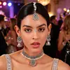 Estilo Étnico Transfronteiriço Retro Europeu e Americano Estilo Indiano Conjunto de Joias Femininas com Strass Colar com Brincos e Corrente de Cabelo