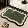 Alfombra de Baño de Tierra de Diatomeas Estilo Retro Lujo Ligero Francés Entrada de Baño Absorbente de Agua Antideslizante Resistente al Desgaste para el Hogar