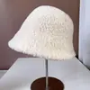 Sombrero de pescador polar grueso y cálido para mujer, sombrero de pescador cálido de invierno, sombrero de cuenca de forro polar Berber, sombrero de felpa versátil, moda