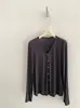 Cárdigan de Modal Tencel Seda Primavera y Verano Ligero Estilo Coreano Algodón Amigable con la Piel Lana Tejido Superior de Manga Larga Abotonado para Mujer