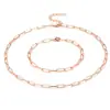 2025 Moda Rectangular Cadena de Clip de Papel Set de Pulsera Joyería para Mujer Accesorios Elegantes Versátiles de Moda