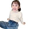 [En stock] Suéter Joker de cuello alto para niña, invierno 2025, nuevo estilo extranjero, color sólido, para niñas pequeñas