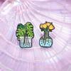 Diseño de Nicho Botella Experimental Planta Flor Placa de Petri Exquisito Adornos Versátiles Mochila Pin Fijo
