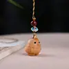 Llavero colgante de madera de tuya con el zodíaco para coche, ideal para hombres y mujeres, con cadena para teléfono móvil, ideal como adorno de seguridad para colgar en la bolsa.